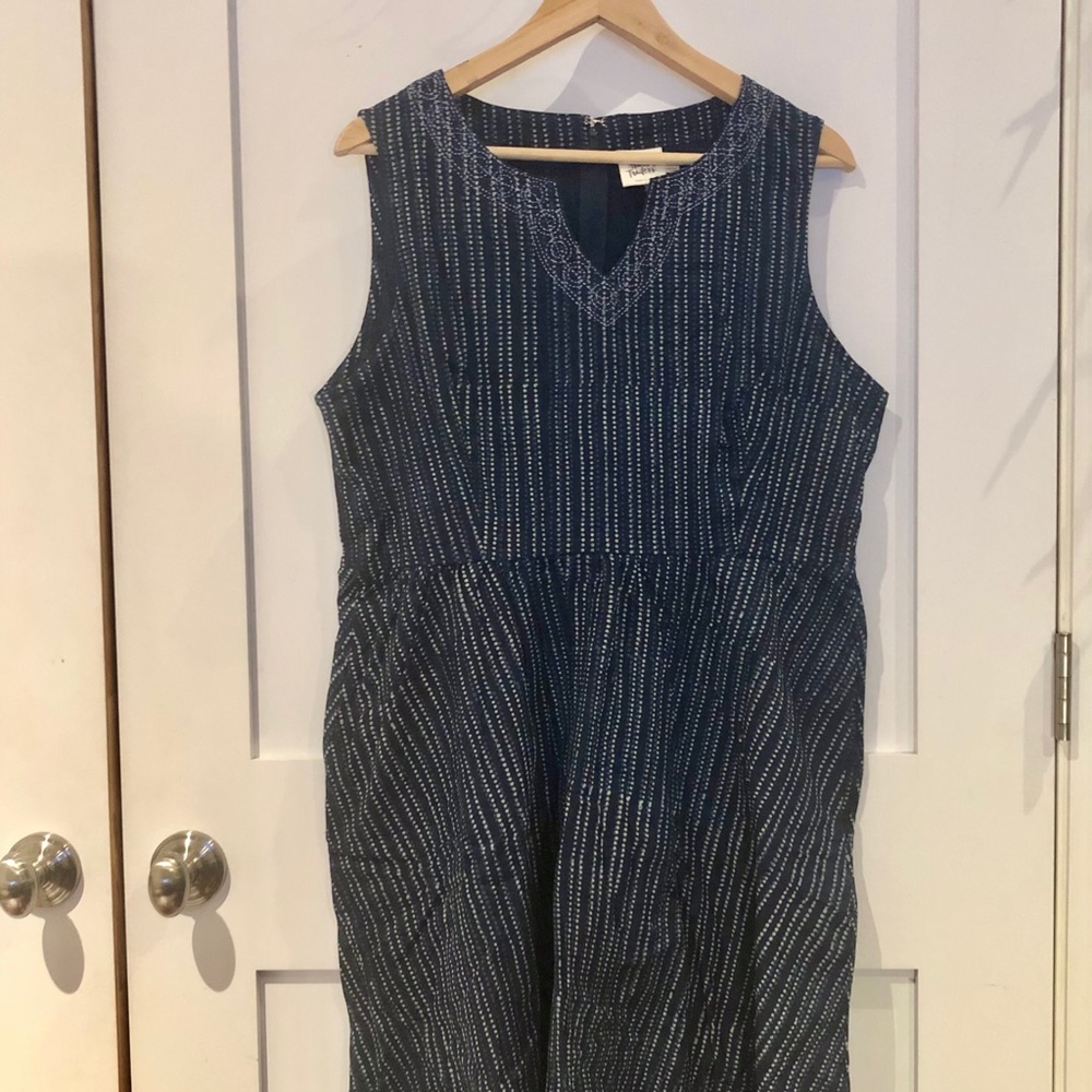Mata Traders indigo block printed fair trade dress